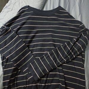 a new day Navy and White Striped Long Sleeve Tee